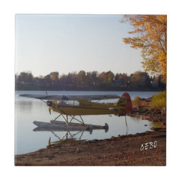 Seaplane bij het meer tegeltje