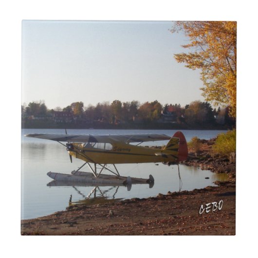 Seaplane bij het meer tegeltje (Voorkant)