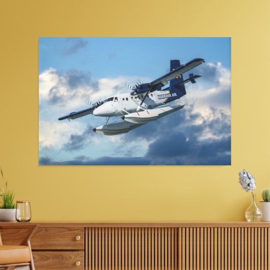Seaplane in de hemel canvas afdruk (Insitu (Woonkamer))