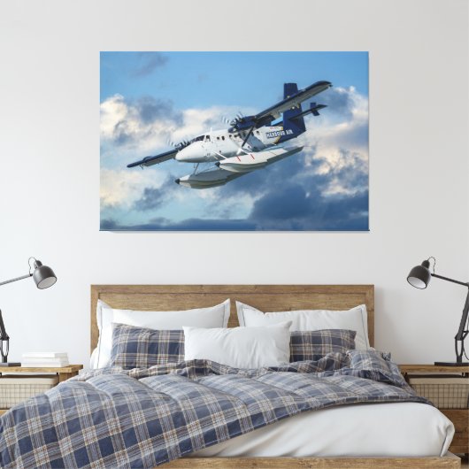 Seaplane in de hemel canvas afdruk (Insitu (Slaapkamer))