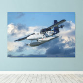 Seaplane in de hemel canvas afdruk (Insitu (Houten vloer))