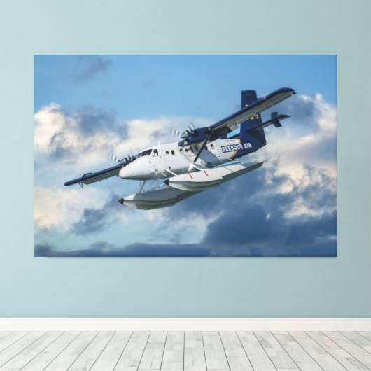 Seaplane in de hemel canvas afdruk (Insitu (Houten vloer))