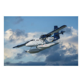 Seaplane in de hemel foto afdruk