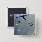 Seaplanes, 1933 vierkante button 5,1 cm (Voorkant /achterkant)