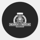 Search and Rescue Disc Golf Ronde Sticker (Voorkant)