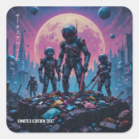 "Search Squad Ω" Vierkante Sticker (Voorkant)