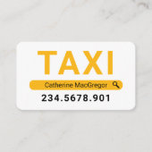 Search Your Name Yellow Taxi Visitekaartje (Voorkant)