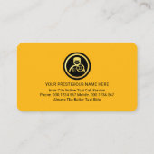 Search Your Name Yellow Taxi Visitekaartje (Achterkant)