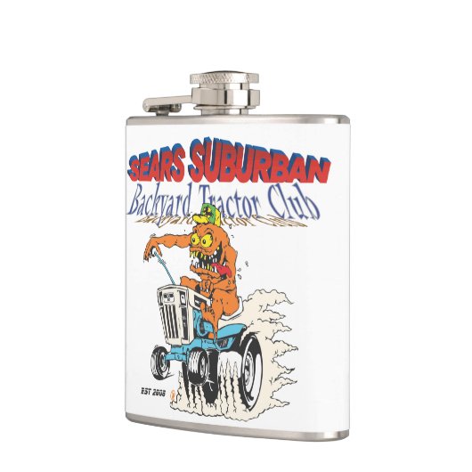 Sears Suburban Backyard Tractor Club Flask Heupfles (Links)