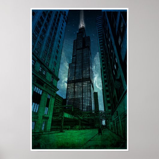 Sears Tower Architecture Tekening Poster (Voorkant)