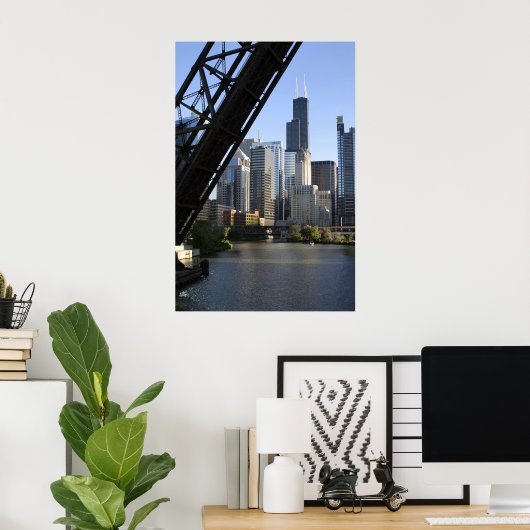 Sears Tower Drawbridge Poster (Thuiskantoor)