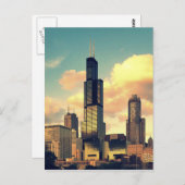 Sears Tower / Willis Tower Briefkaart - Sunset (Voorkant / Achterkant)