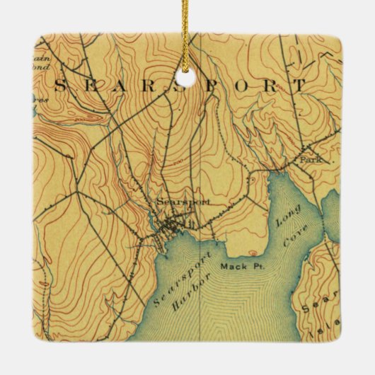 Searsport Maine Map 1915 Keramisch Ornament (Achterkant)