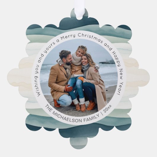 Seas and Greetings Photo Christmas Ornament  (Achterkant)