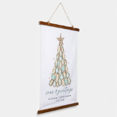"Seas & Greetings" Beach House Christmas Oyster Hangend Wandkleed (Gebogen)