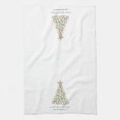 "Seas & Greetings" Coastal Oyster Christmas Tree Theedoek (Verticaal)