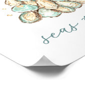 "Seas & Greetings" Strandhuis Kerst Oester Poster (Hoek)
