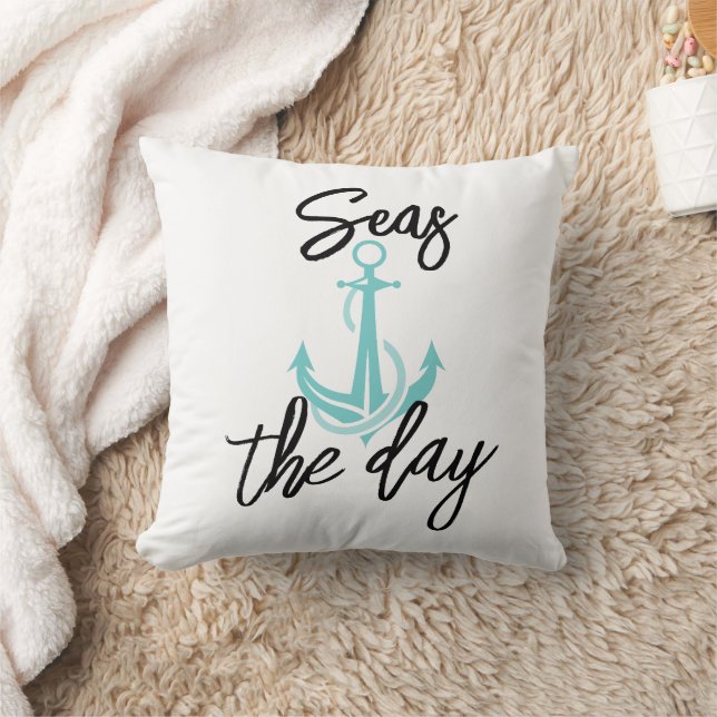 Seas the Day Throw Pillow Kussen (Deken)