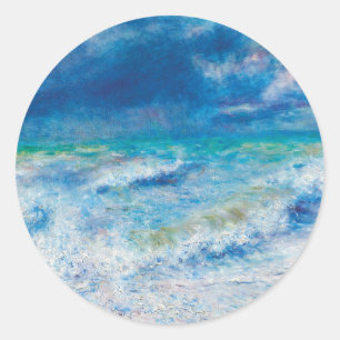 Seascape (1897) van Pierre-Auguste Renoir Ronde Sticker