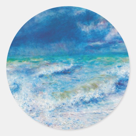 Seascape (1897) van Pierre-Auguste Renoir Ronde Sticker (Voorkant)