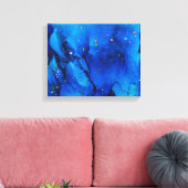 Seascape Alcohol Ink Abstract Canvas Afdruk (Insitu (Woonkamer))