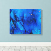 Seascape Alcohol Ink Abstract Canvas Afdruk (Insitu (Houten vloer))
