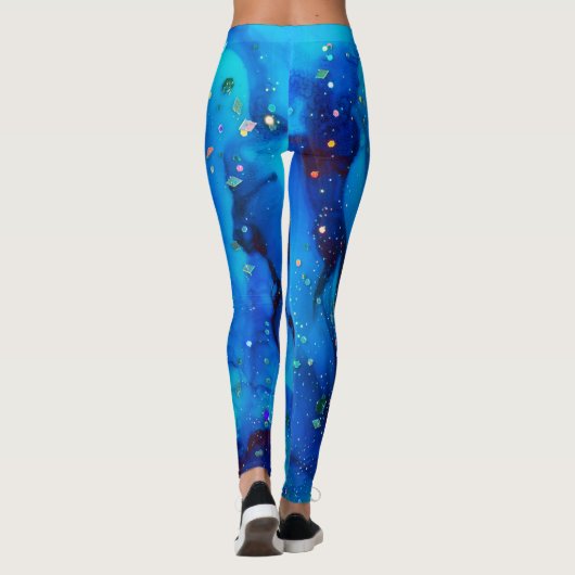 Seascape Alcohol Ink Abstract Leggings (Achterkant)