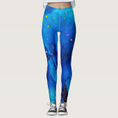 Seascape Alcohol Ink Abstract Leggings (Voorkant)