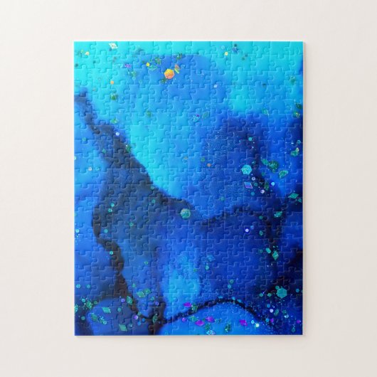 Seascape Alcohol Ink Abstract Legpuzzel (Verticaal)