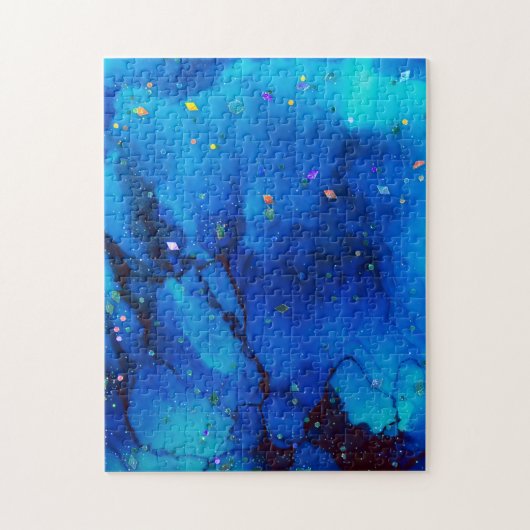 Seascape Alcohol Ink Abstract Legpuzzel (Verticaal)