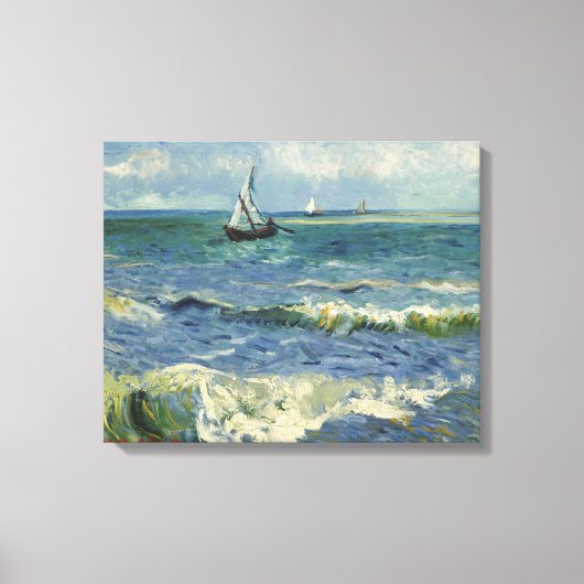 Seascape bij Les Saintes-Maries-de-la-Mer Canvas Afdruk (Voorkant)