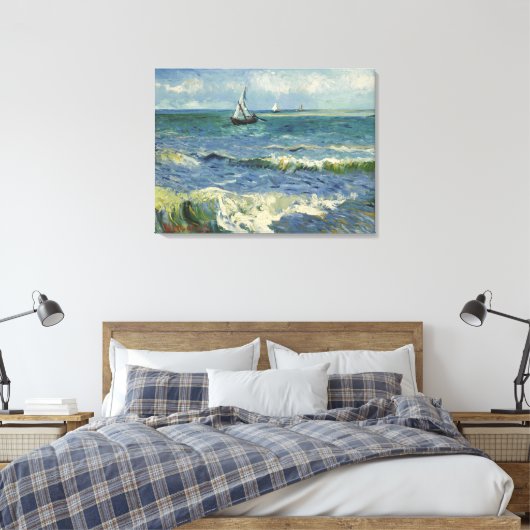 Seascape bij Les Saintes-Maries-de-la-Mer Canvas Afdruk (Insitu (Slaapkamer))