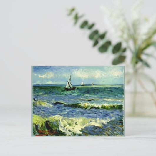 Seascape bij Saintes-Maries door Vincent van Gogh Briefkaart (Staand voorkant)