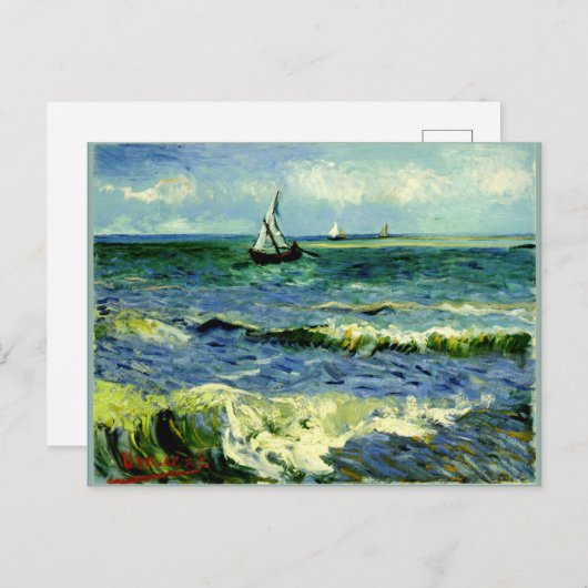 Seascape bij Saintes-Maries door Vincent van Gogh Briefkaart (Voorkant / Achterkant)