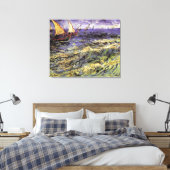 Seascape bij Saintes-Maries door Vincent van Gogh Canvas Afdruk (Insitu (Slaapkamer))
