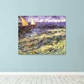 Seascape bij Saintes-Maries door Vincent van Gogh Canvas Afdruk (Insitu (Houten vloer))