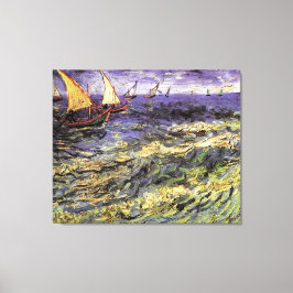 Seascape bij Saintes-Maries door Vincent van Gogh Canvas Afdruk