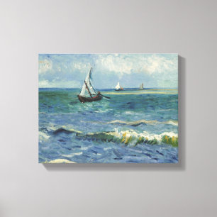 Seascape bij Saintes-Maries door Vincent van Gogh Canvas Afdruk