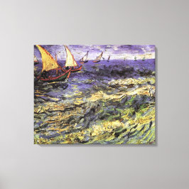 Seascape bij Saintes-Maries door Vincent van Gogh Canvas Afdruk