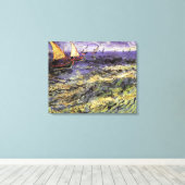 Seascape bij Saintes-Maries door Vincent van Gogh Canvas Afdruk (Insitu (Houten vloer))