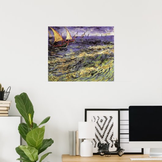 Seascape bij Saintes Maries door Vincent van Gogh Poster (Thuiskantoor)