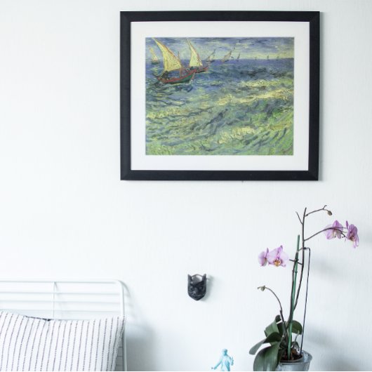 Seascape bij Saintes Maries door Vincent van Gogh Poster