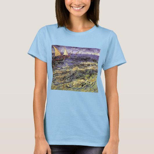 Seascape bij Saintes Maries door Vincent van Gogh T-shirt (Voorkant)
