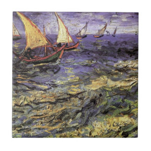 Seascape bij Saintes Maries door Vincent van Gogh Tegeltje