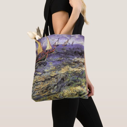 Seascape bij Saintes Maries door Vincent van Gogh Tote Bag (Dichtbij)