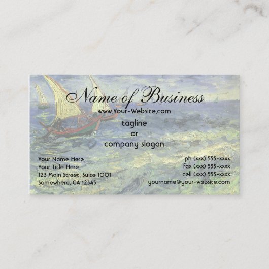 Seascape bij Saintes-Maries door Vincent van Gogh Visitekaartje (Voorkant)