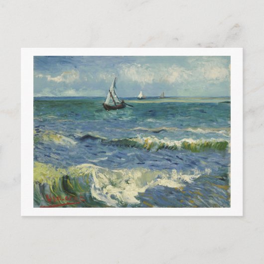 Seascape bij Saintes-Maries (F415)Van Gogh Fine Ar Briefkaart (Voorkant)
