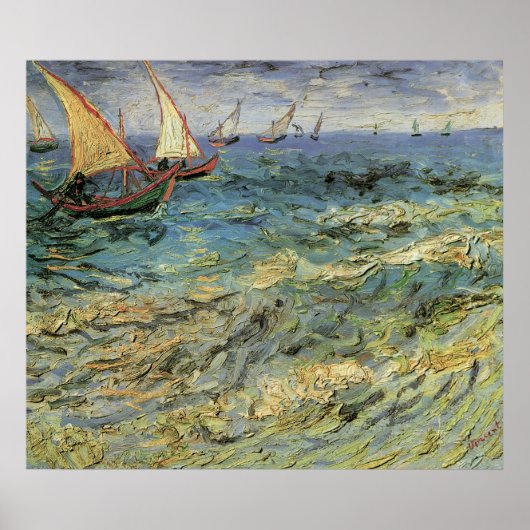 Seascape bij Saintes-Maries - Van Gogh Poster (Voorkant)