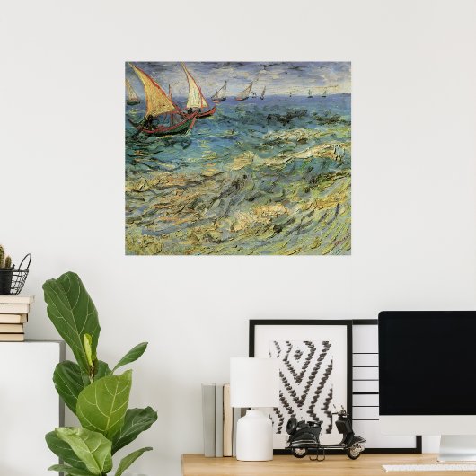 Seascape bij Saintes-Maries - Van Gogh Poster (Thuiskantoor)