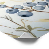 Seascape Blueberry Fruit Plant Waterverf Print (Hoek)